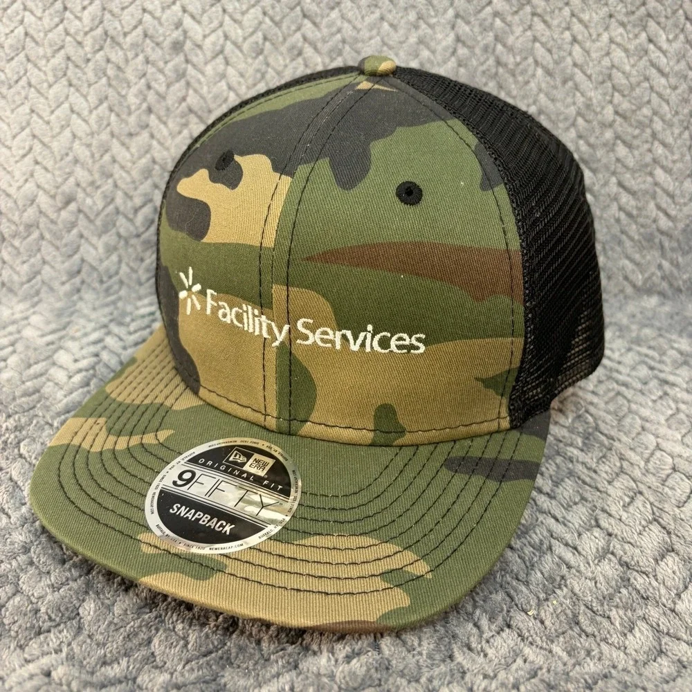 New Era 9FIFTY Snapback Hat Camo Walmart Facility Services Trucker Cap 2041